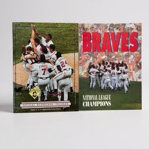 1992 Atlanta Braves Yearbook & NLCS Scorecard Lot MLB Baseball Champions Program
